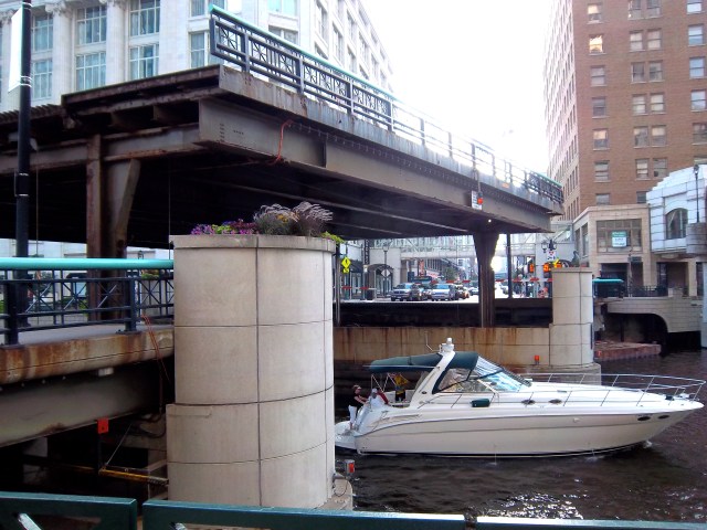 Boat under bridge